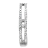 TS434 - Rhodium 925 Sterling Silver Ring with AAA Grade CZ in Clear - Alamode - Flyclothing LLC