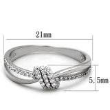 TS435 - Rhodium 925 Sterling Silver Ring with AAA Grade CZ  in Clear - Alamode