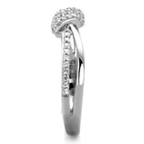 TS435 - Rhodium 925 Sterling Silver Ring with AAA Grade CZ  in Clear - Alamode