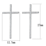 TS440 - Rhodium 925 Sterling Silver Earrings with AAA Grade CZ  in Clear - Alamode