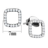 TS445 - Rhodium 925 Sterling Silver Earrings with AAA Grade CZ in Clear - Alamode - Flyclothing LLC
