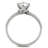 TS458 - Rhodium 925 Sterling Silver Ring with AAA Grade CZ in Clear - Alamode - Flyclothing LLC