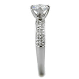 TS458 - Rhodium 925 Sterling Silver Ring with AAA Grade CZ  in Clear