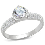 TS458 - Rhodium 925 Sterling Silver Ring with AAA Grade CZ in Clear - Alamode - Flyclothing LLC