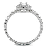 TS462 - Rhodium 925 Sterling Silver Ring with AAA Grade CZ  in Clear - Alamode