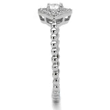 TS462 - Rhodium 925 Sterling Silver Ring with AAA Grade CZ  in Clear - Alamode