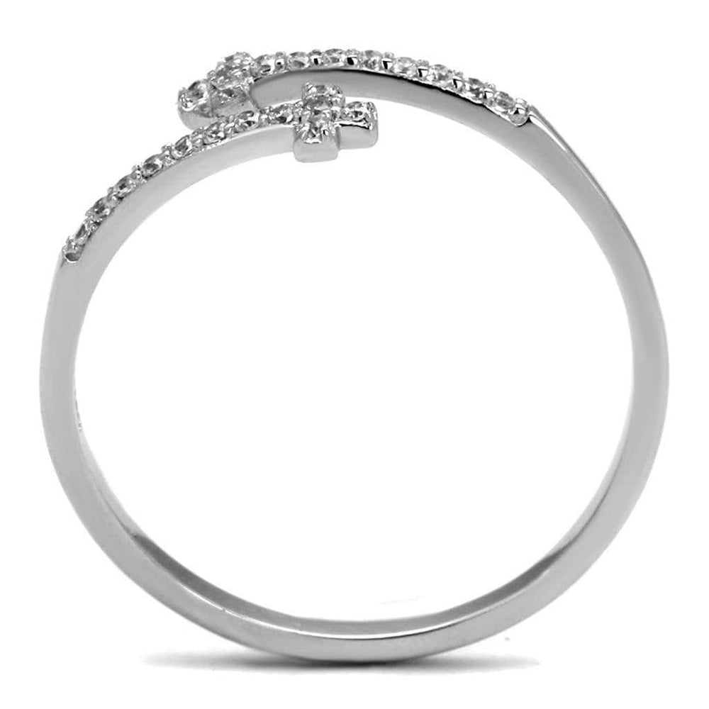 TS463 - Rhodium 925 Sterling Silver Ring with AAA Grade CZ in Clear - Alamode - Flyclothing LLC