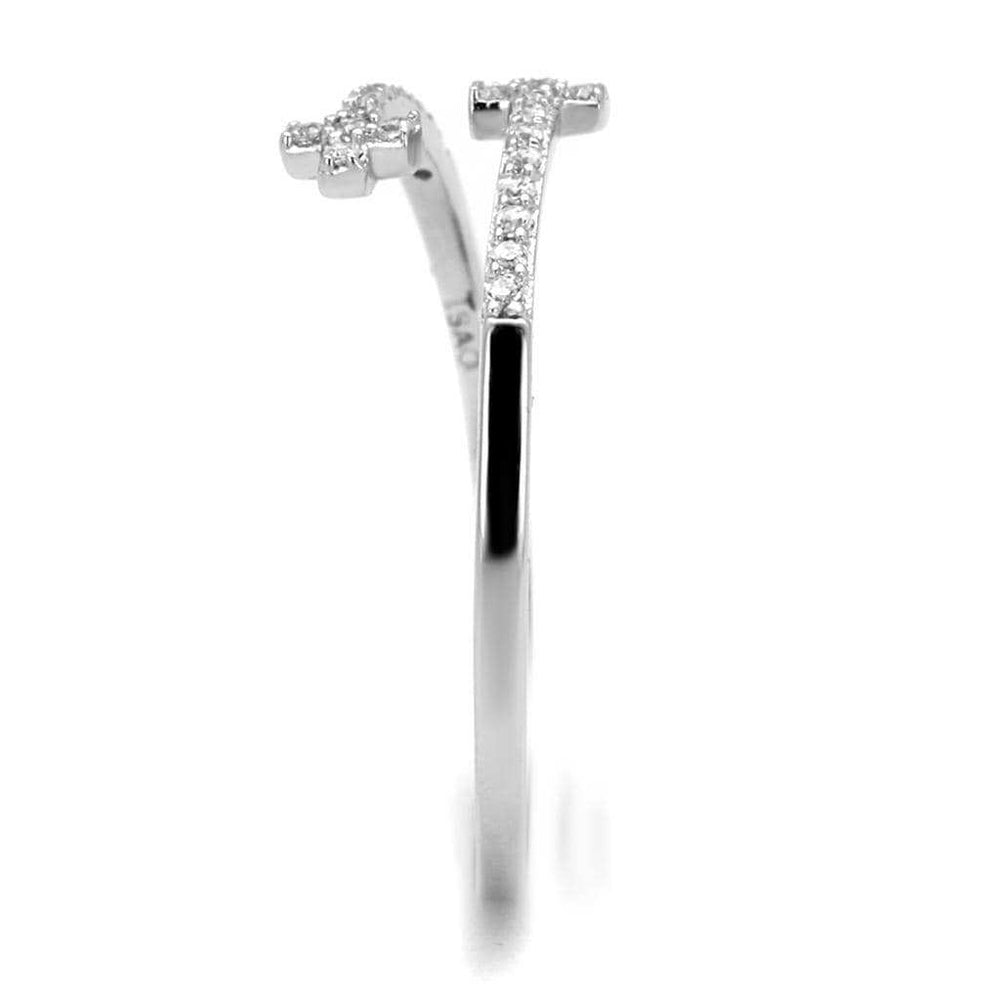 TS463 - Rhodium 925 Sterling Silver Ring with AAA Grade CZ in Clear - Alamode - Flyclothing LLC