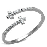 TS463 - Rhodium 925 Sterling Silver Ring with AAA Grade CZ in Clear - Alamode - Flyclothing LLC
