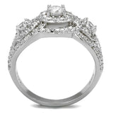 TS468 - Rhodium 925 Sterling Silver Ring with AAA Grade CZ in Clear - Alamode - Flyclothing LLC