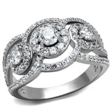 TS468 - Rhodium 925 Sterling Silver Ring with AAA Grade CZ in Clear - Alamode - Flyclothing LLC