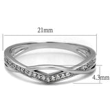 TS471 - Rhodium 925 Sterling Silver Ring with AAA Grade CZ  in Clear - Alamode