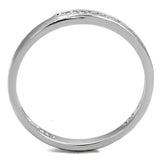 TS472 - Rhodium 925 Sterling Silver Ring with AAA Grade CZ  in Clear - Alamode