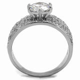 TS473 - Rhodium 925 Sterling Silver Ring with AAA Grade CZ in Clear - Alamode - Flyclothing LLC