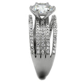 TS473 - Rhodium 925 Sterling Silver Ring with AAA Grade CZ  in Clear - Alamode