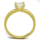 TS474 - Gold 925 Sterling Silver Ring with AAA Grade CZ  in Clear - Alamode