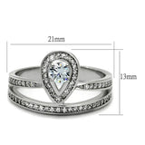 TS476 - Rhodium 925 Sterling Silver Ring with AAA Grade CZ in Clear - Alamode - Flyclothing LLC