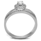 TS476 - Rhodium 925 Sterling Silver Ring with AAA Grade CZ in Clear - Alamode - Flyclothing LLC