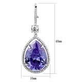 TS477 - Rhodium 925 Sterling Silver Earrings with AAA Grade CZ in Light Amethyst - Alamode - Flyclothing LLC