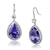 TS477 - Rhodium 925 Sterling Silver Earrings with AAA Grade CZ in Light Amethyst - Alamode - Flyclothing LLC