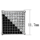 TS482 - Rhodium + Ruthenium 925 Sterling Silver Earrings with AAA Grade CZ in Black Diamond - Alamode - Flyclothing LLC