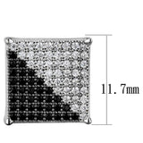 TS482 - Rhodium + Ruthenium 925 Sterling Silver Earrings with AAA Grade CZ  in Black Diamond - Alamode