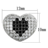 TS483 - Rhodium + Ruthenium 925 Sterling Silver Earrings with AAA Grade CZ in Black Diamond - Alamode - Flyclothing LLC