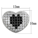 TS483 - Rhodium + Ruthenium 925 Sterling Silver Earrings with AAA Grade CZ  in Black Diamond - Alamode