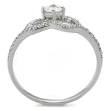 TS485 - Rhodium 925 Sterling Silver Ring with AAA Grade CZ in Clear - Alamode - Flyclothing LLC