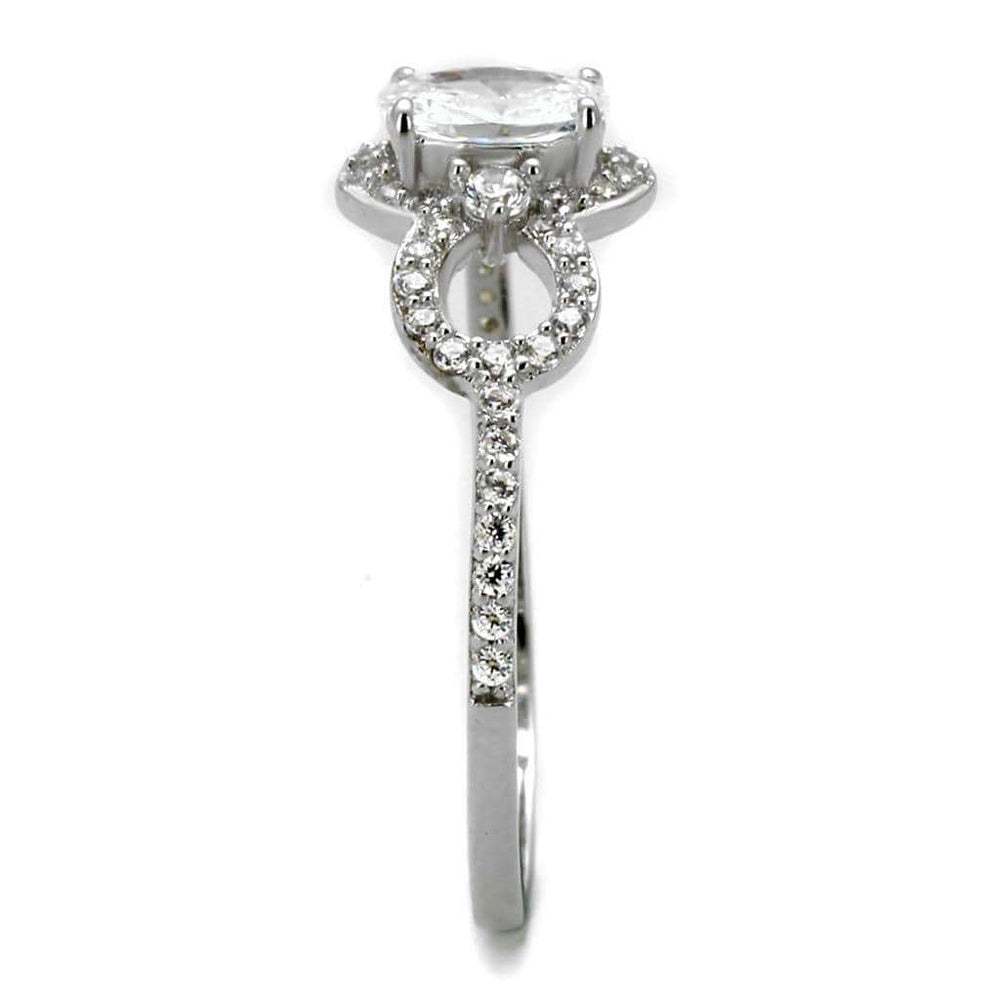 TS486 - Rhodium 925 Sterling Silver Ring with AAA Grade CZ in Clear - Alamode - Flyclothing LLC