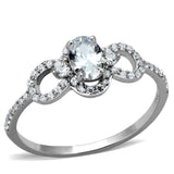 TS486 - Rhodium 925 Sterling Silver Ring with AAA Grade CZ in Clear - Alamode - Flyclothing LLC