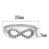 TS487 - Rhodium 925 Sterling Silver Ring with AAA Grade CZ  in Clear - Alamode