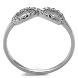 TS487 - Rhodium 925 Sterling Silver Ring with AAA Grade CZ  in Clear - Alamode
