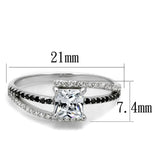TS488 - Rhodium 925 Sterling Silver Ring with AAA Grade CZ in Clear - Alamode - Flyclothing LLC
