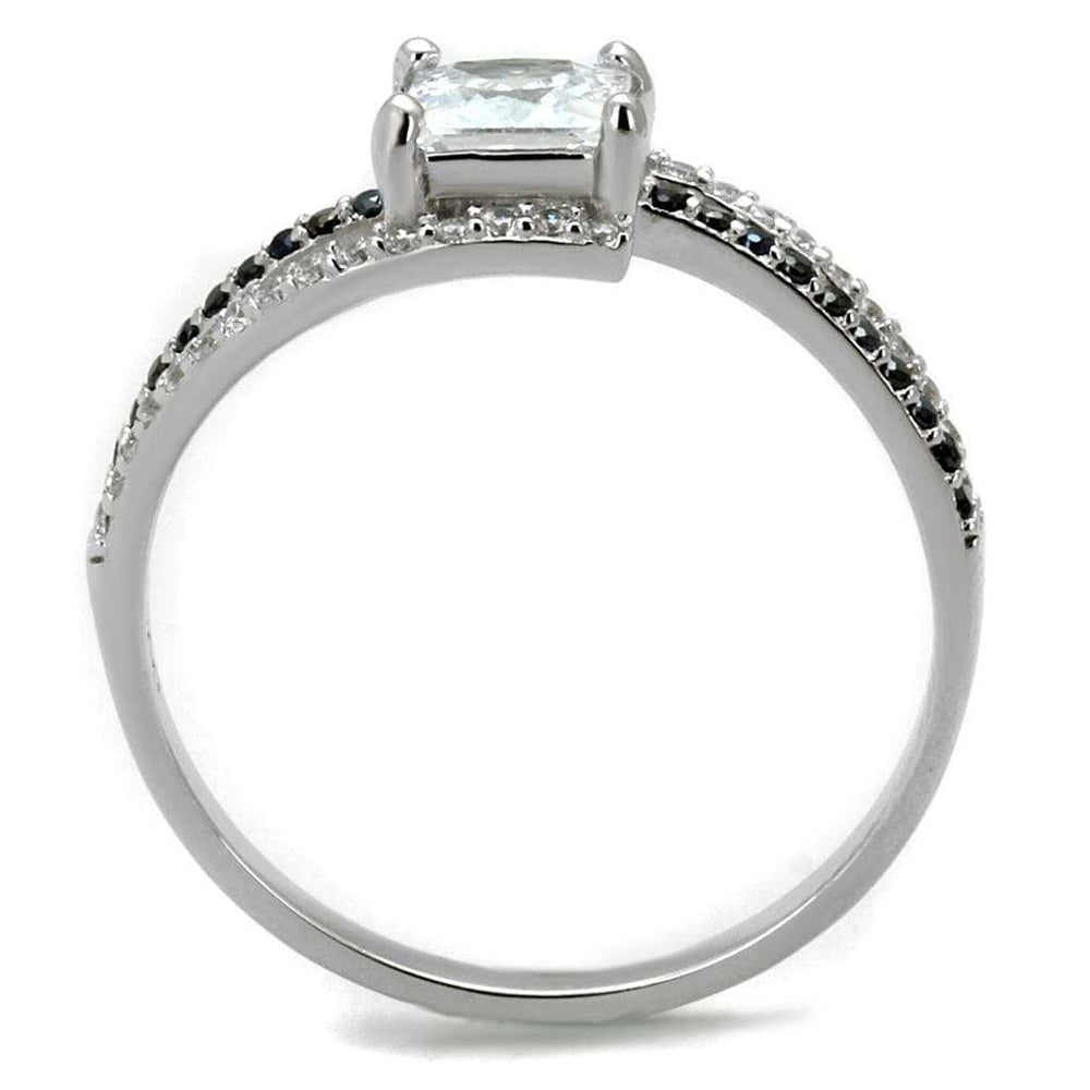 TS488 - Rhodium 925 Sterling Silver Ring with AAA Grade CZ in Clear - Alamode - Flyclothing LLC