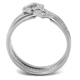 TS491 - Rhodium 925 Sterling Silver Ring with AAA Grade CZ in Clear - Alamode - Flyclothing LLC