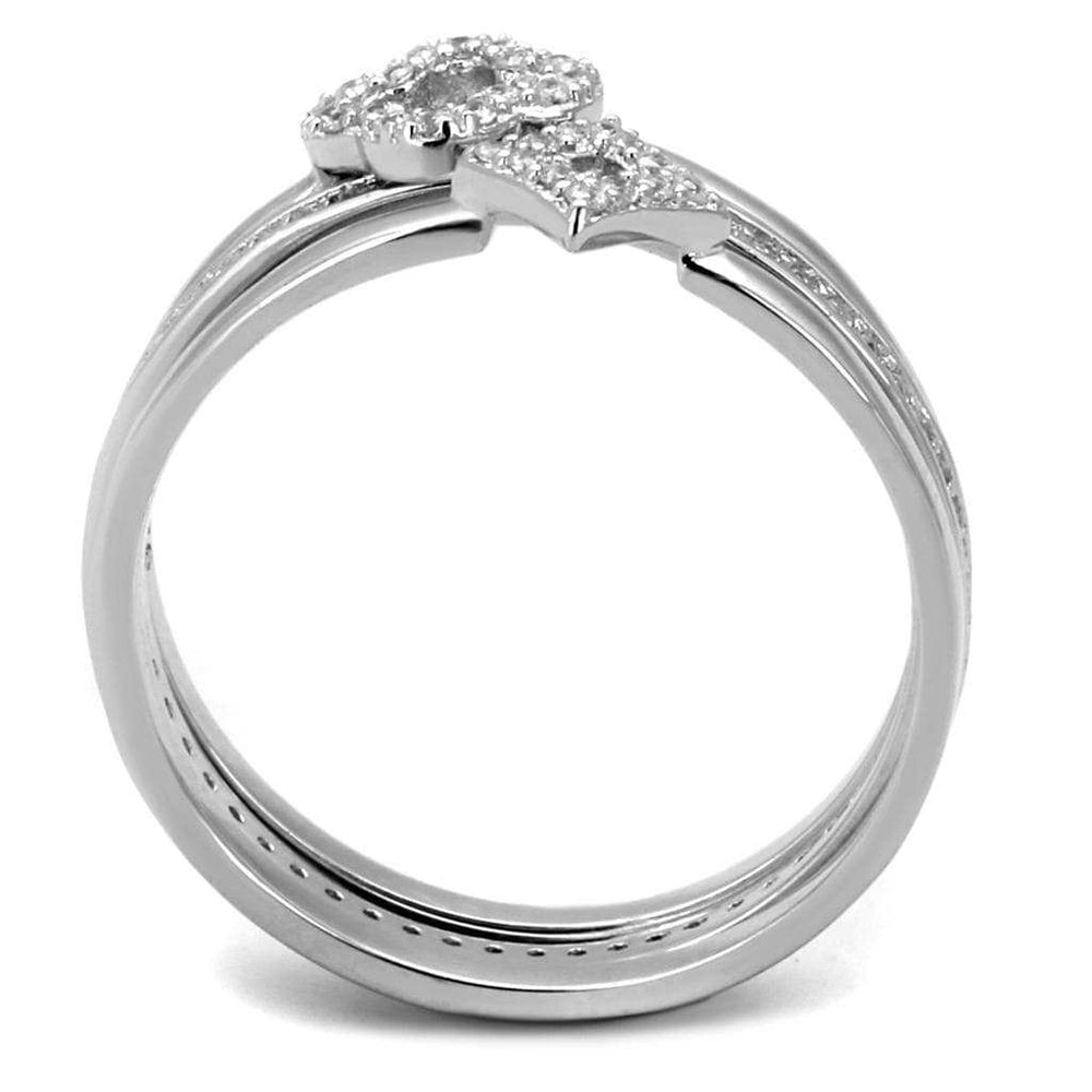 TS491 - Rhodium 925 Sterling Silver Ring with AAA Grade CZ in Clear - Alamode - Flyclothing LLC