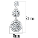 TS494 - Rhodium 925 Sterling Silver Earrings with AAA Grade CZ  in Clear - Alamode