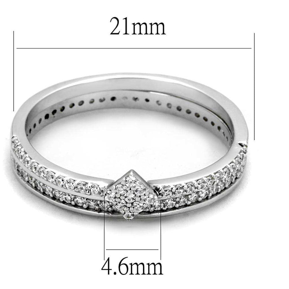 TS498 - Rhodium 925 Sterling Silver Ring with AAA Grade CZ in Clear - Alamode - Flyclothing LLC