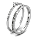 TS498 - Rhodium 925 Sterling Silver Ring with AAA Grade CZ in Clear - Alamode - Flyclothing LLC