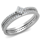 TS498 - Rhodium 925 Sterling Silver Ring with AAA Grade CZ in Clear - Alamode - Flyclothing LLC