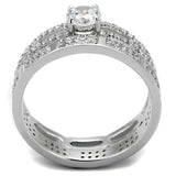 TS499 - Rhodium 925 Sterling Silver Ring with AAA Grade CZ in Clear - Alamode - Flyclothing LLC