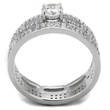 TS499 - Rhodium 925 Sterling Silver Ring with AAA Grade CZ  in Clear - Alamode