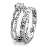 TS499 - Rhodium 925 Sterling Silver Ring with AAA Grade CZ  in Clear - Alamode