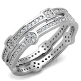 TS503 - Rhodium 925 Sterling Silver Ring with AAA Grade CZ in Clear - Alamode - Flyclothing LLC