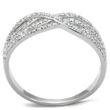 TS516 - Rhodium 925 Sterling Silver Ring with AAA Grade CZ in Clear - Alamode - Flyclothing LLC