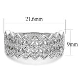 TS517 - Rhodium 925 Sterling Silver Ring with AAA Grade CZ  in Clear - Alamode