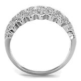 TS517 - Rhodium 925 Sterling Silver Ring with AAA Grade CZ  in Clear - Alamode