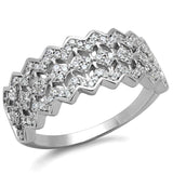TS517 - Rhodium 925 Sterling Silver Ring with AAA Grade CZ in Clear - Alamode - Flyclothing LLC