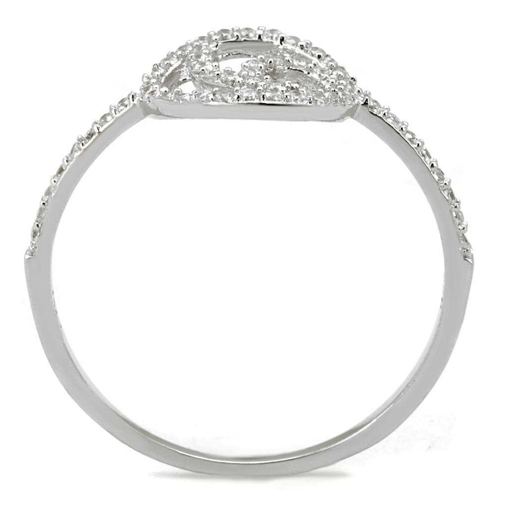 TS519 - Rhodium 925 Sterling Silver Ring with AAA Grade CZ in Clear - Alamode - Flyclothing LLC